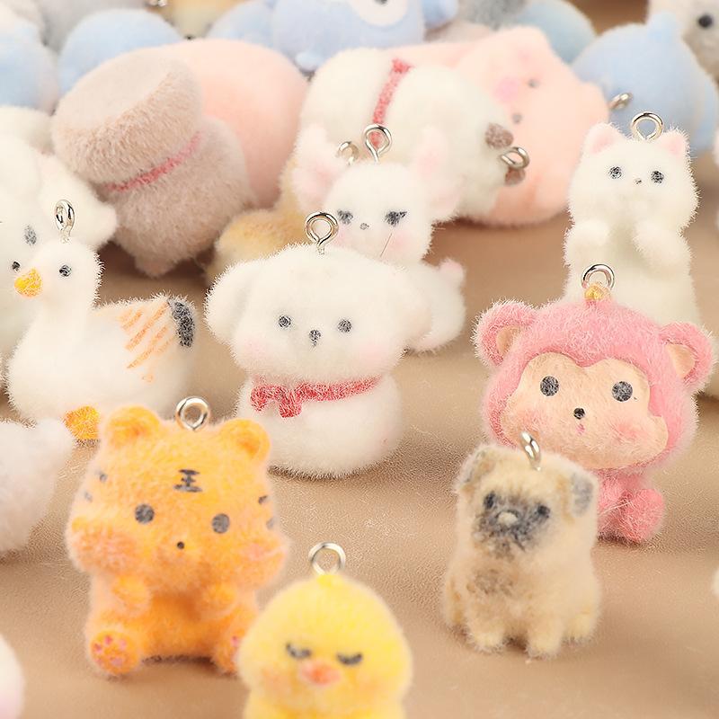 Resin Art Class - จี้เรซินการ์ตูน 3D แบบฟล็อกกิ้ง DIY 5/10 ชิ้น