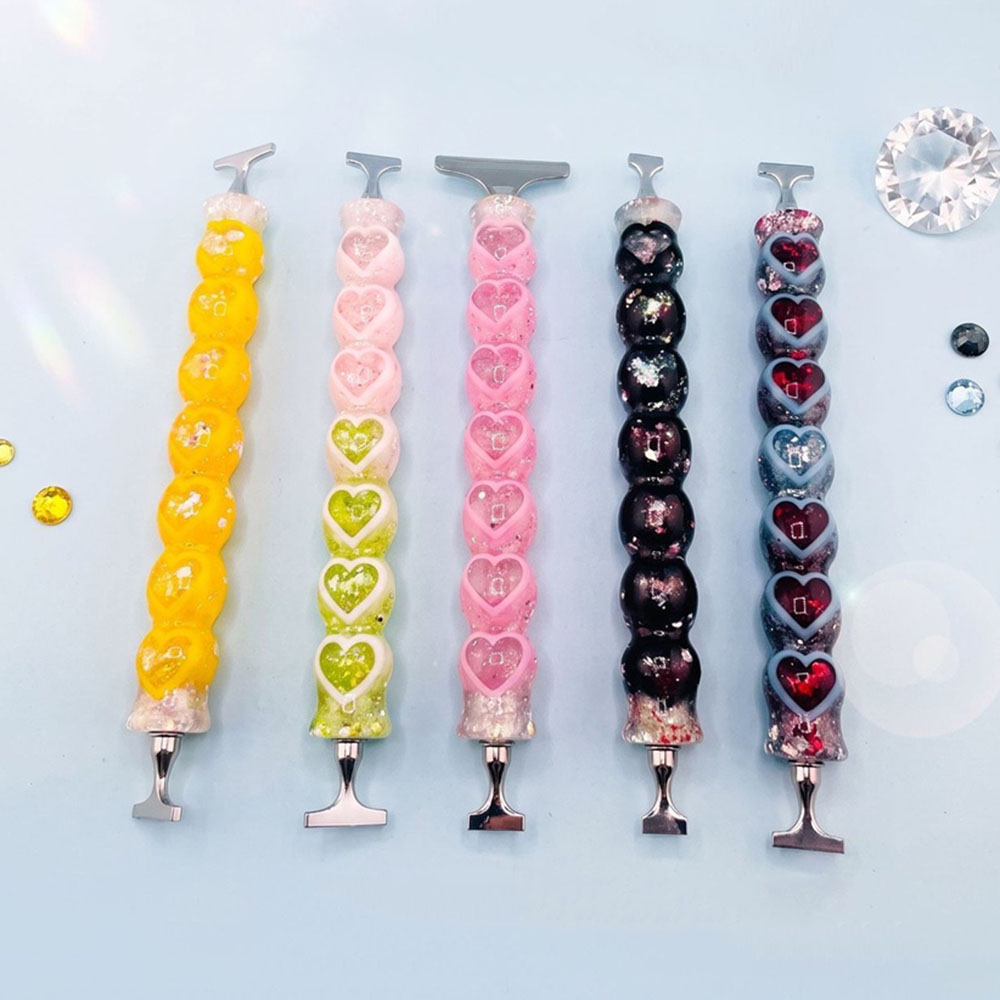 Resin Art Glitter - ปากกาเพชรเพ้นท์รูปหัวใจใหม่ เรซินเงางาม ออกแบบตามหลักสรีรศาสตร์ ‌ อุปกรณ์เสริมสำหรับงานฝีมือ DIY