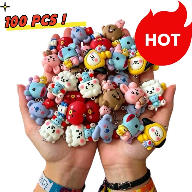 Resin Art Handmade - ชุด 7 ชิ้น BT21 ชาร์มการ์ตูนเรซิน อุปกรณ์