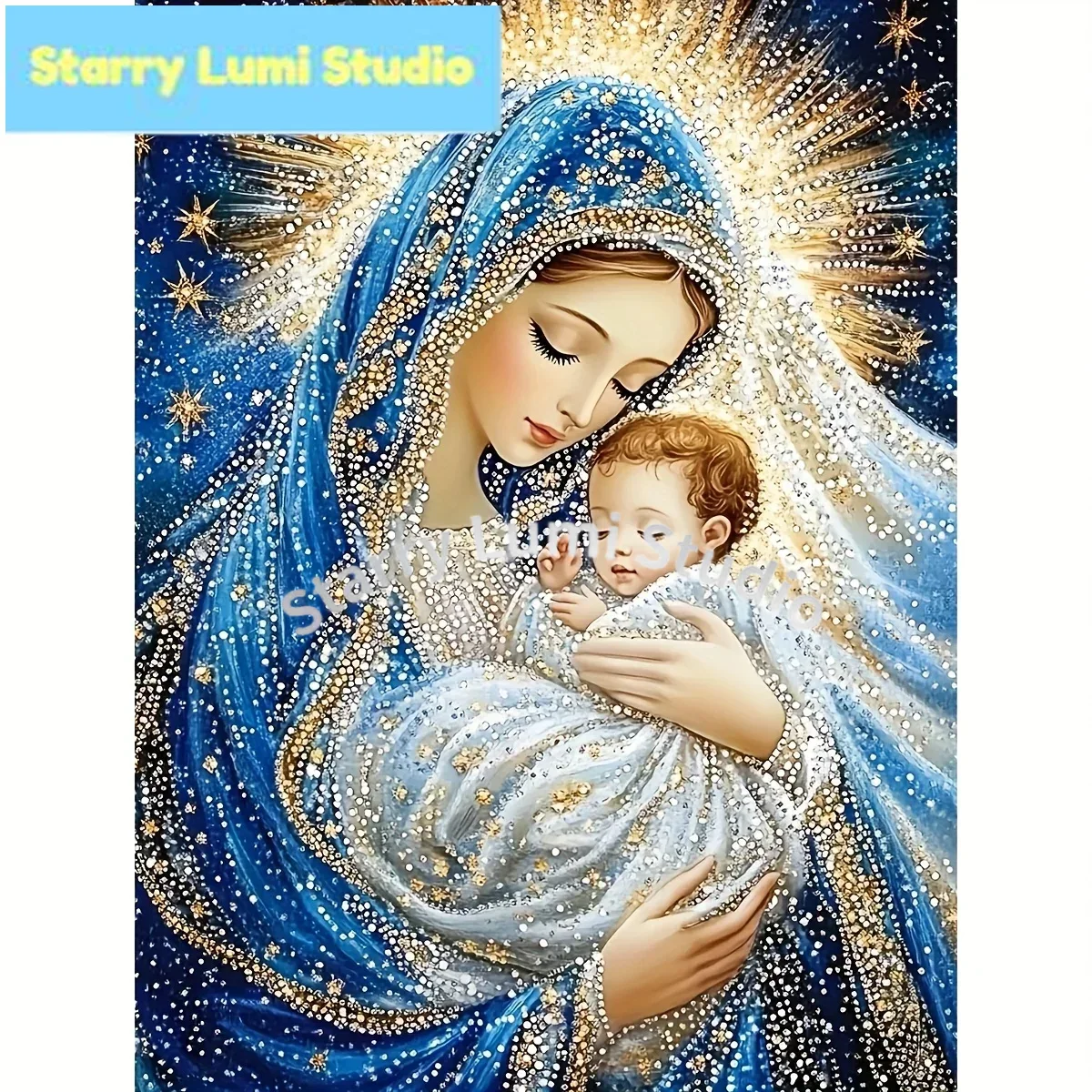 Resin Art Mary - ภาพวาดเพชร 5 มิติ DIY ลายพระแม่มารี งานปักเพชร