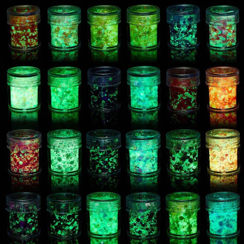 Resin Art Light - 24สี Luminous Sequins Glow In The