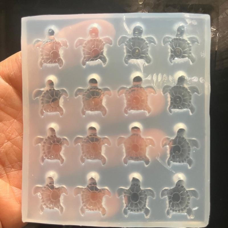 Resin Art Class - 652F ง่ายต่อการ Demold แม่พิมพ์ซิลิโคนเต่ารูปร่างอุปกรณ์เสริมแม่พิมพ์อีพ็อกซี่เรซิ่นเครื่องประดับแม่พิมพ์สำหรับคนรักหัตถกรรม