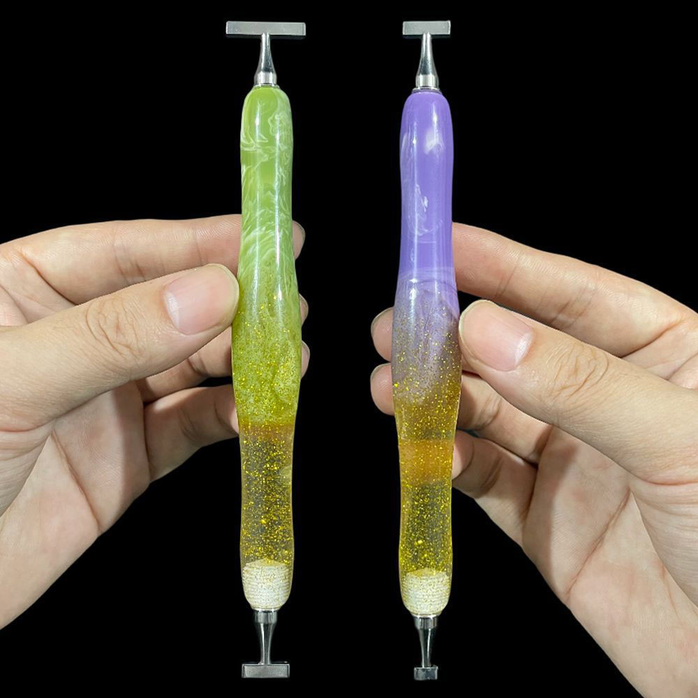 Resin Art Glitter - ปากกาเพชรสำหรับงานปักลายสวยงาม วิบวับ พร้อมหัวปากกาเกลียวโลหะอเนกประสงค์ อุปกรณ์เสริมสำหรับงานปักเพชร
