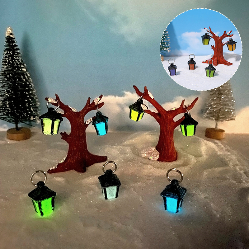 Resin Art Light - โคมไฟแขวนต้นไม้เรืองแสงขนาดเล็ก1เซ็ตโคมไฟประดับโคมไฟขนาดเล็กย้อนยุคโมเดลไมโครตกแต่งภูมิทัศน์บ้านตุ๊กตาของเล่นขนาดเล็ก