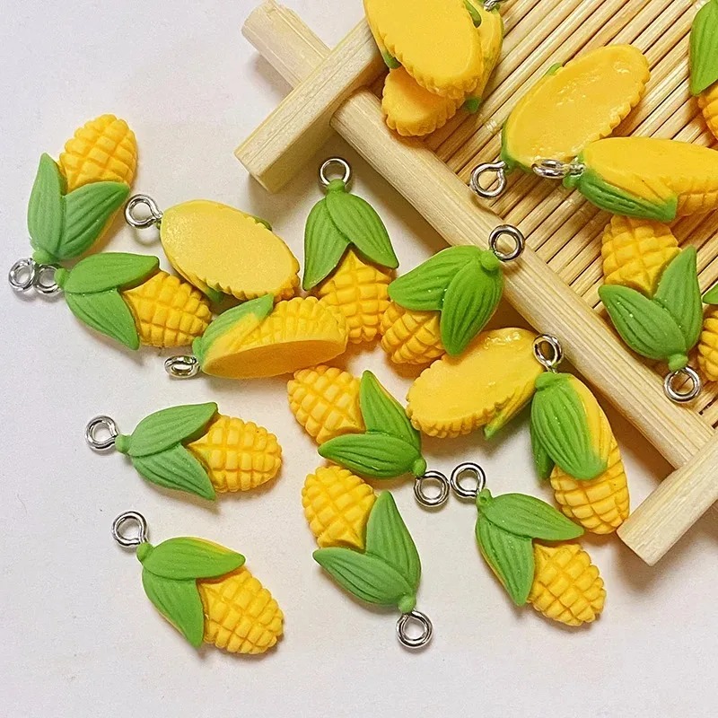 ชาร์มเรซิ่นรูปข้าวโพดและผักขนา - Resin Art Handmade บทวิจารณ์และราคา