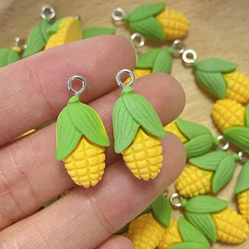 ชาร์มเรซิ่นรูปข้าวโพดและผักขนา - Resin Art Handmade บทวิจารณ์และราคา