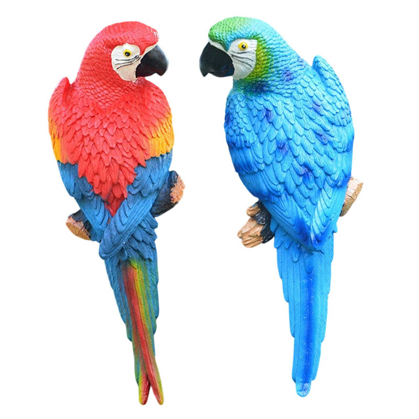 ตุ๊กตาสัตว์ป่ารูปนกแก้ว 2 ชิ้น - Resin Art Tree บทวิจารณ์และราคา