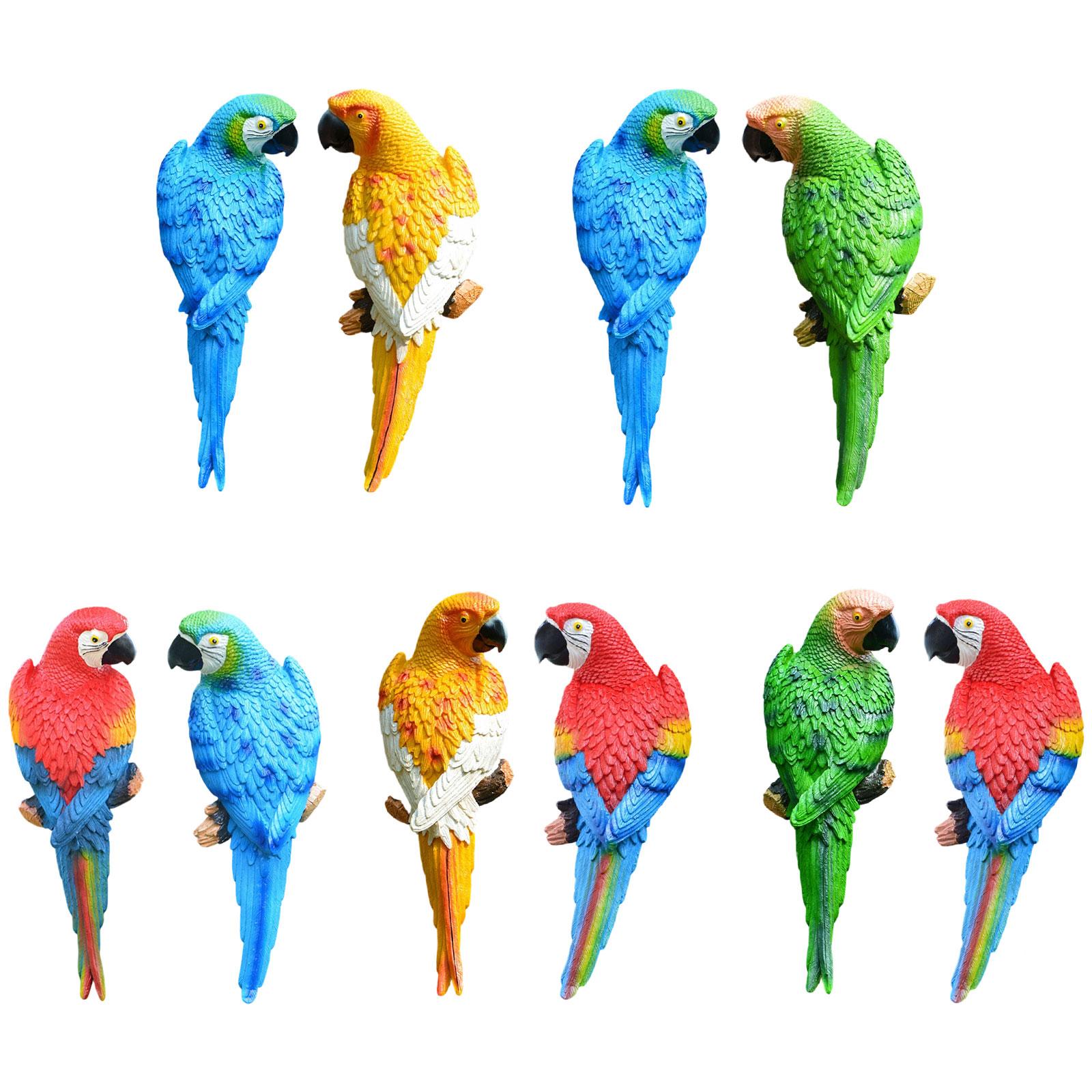 ตุ๊กตาสัตว์ป่ารูปนกแก้ว 2 ชิ้น - Resin Art Tree บทวิจารณ์และราคา