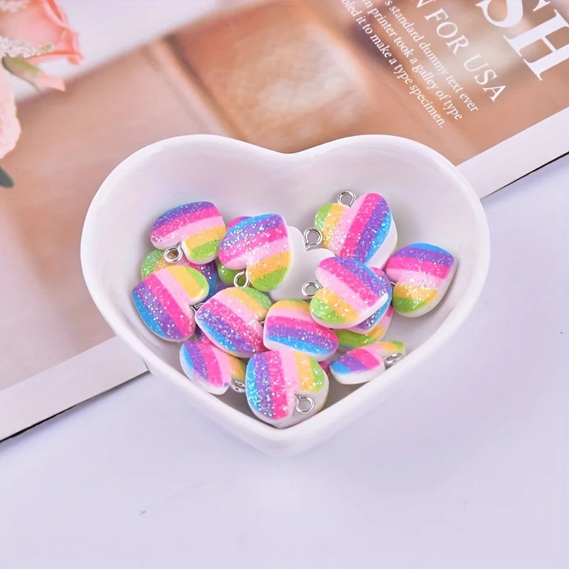 ชาร์มเรซิ่นรูปหัวใจหลากสี 10 ช - Resin Art Handmade บทวิจารณ์และราคา