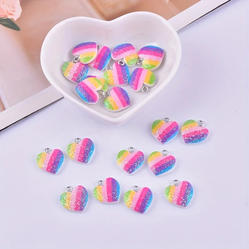 ชาร์มเรซิ่นรูปหัวใจหลากสี 10 ช - Resin Art Handmade บทวิจารณ์และราคา