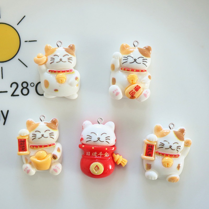 จี้เรซิ่นรูปแมวน่ารักแบบมันเงา - Resin Art Earrings Material บทวิจารณ์และราคา
