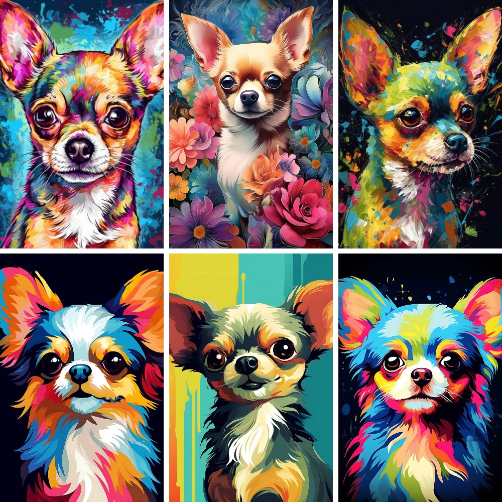 ภาพวาดติดเพชร DIY หมาชิวาว่า5ม - Resin Art Wallpaper บทวิจารณ์และราคา