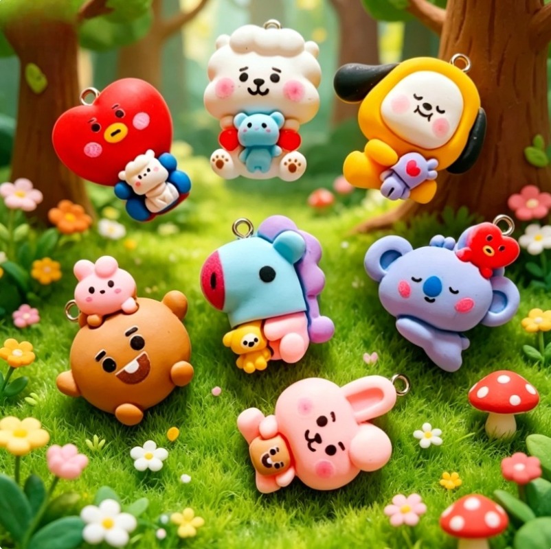 ชุด 7 ชิ้น BT21 ชาร์มการ์ตูนเร - Resin Art Handmade บทวิจารณ์และราคา