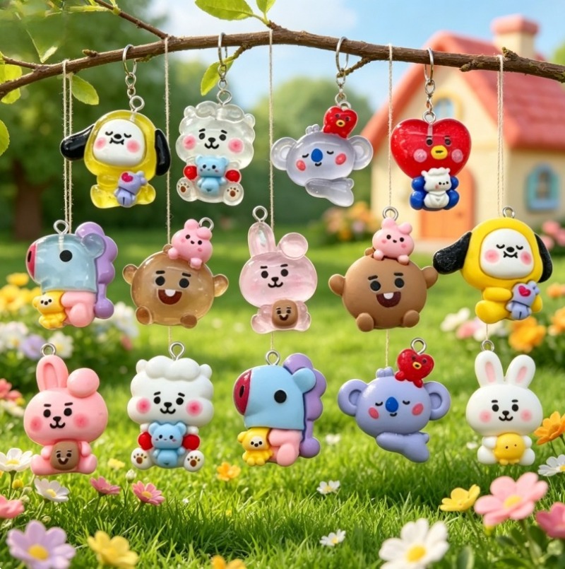 ชุด 7 ชิ้น BT21 ชาร์มการ์ตูนเร - Resin Art Handmade บทวิจารณ์และราคา