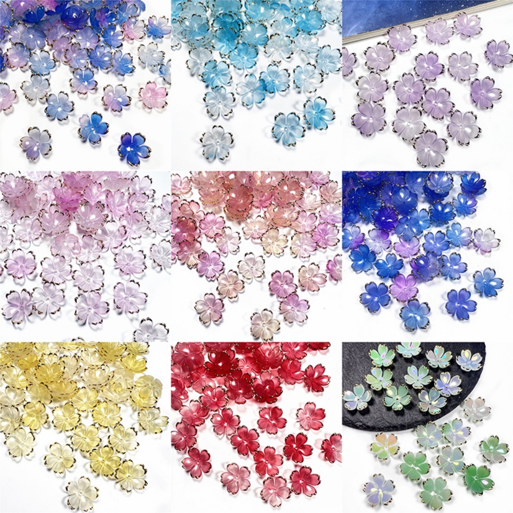 50 ชิ้น/ล็อต ลูกปัดอะคริลิคดอก - Resin Art Handmade บทวิจารณ์และราคา