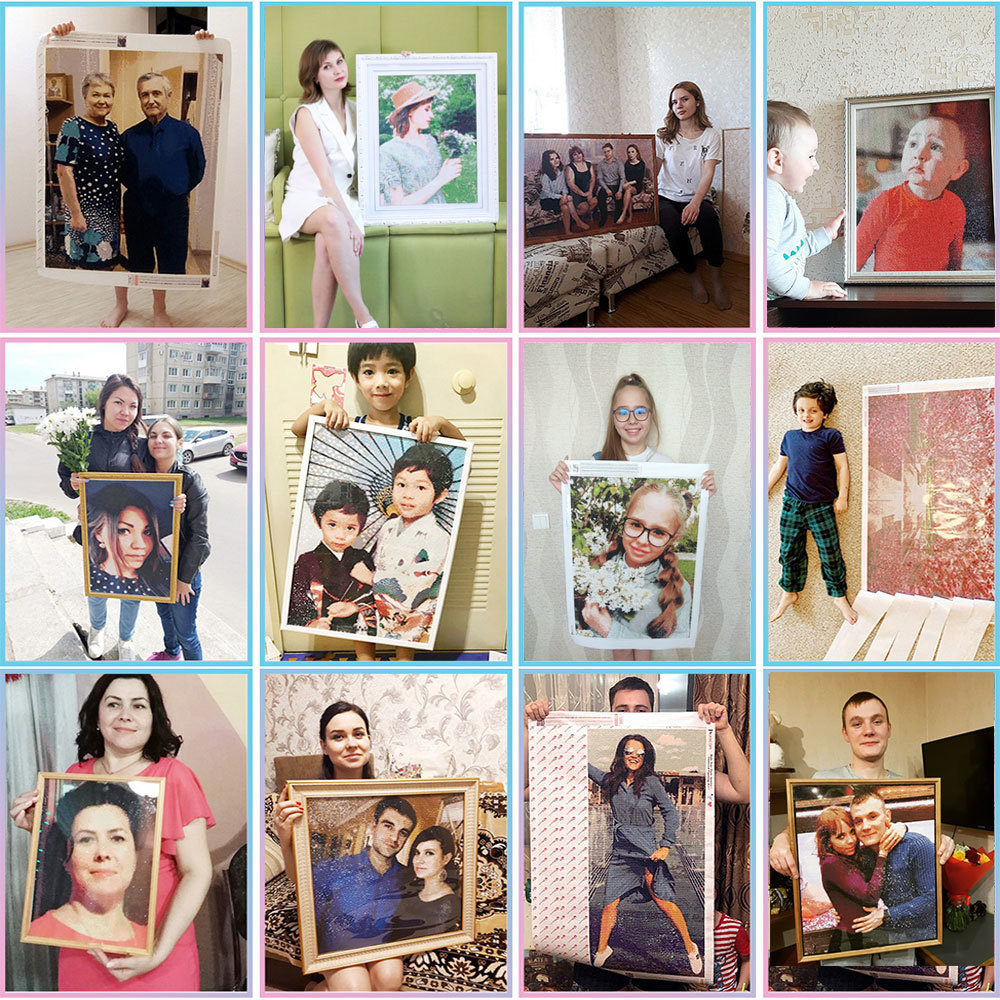 HUACAN Custom Photoเพชรภาพวาด  - Resin Art Wallpaper บทวิจารณ์และราคา