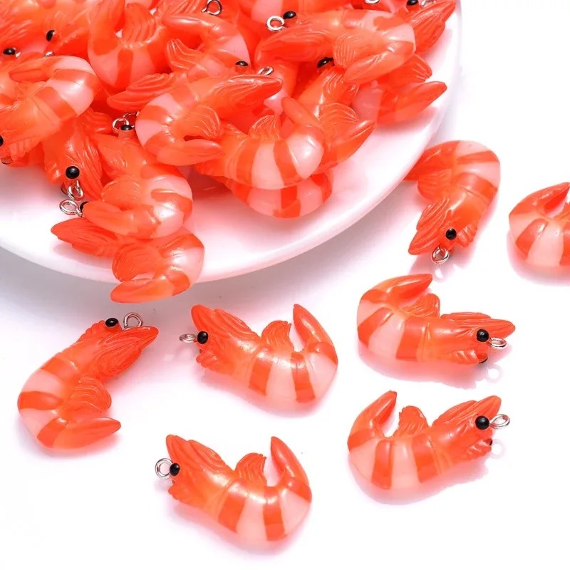 จี้รูปกุ้งก้ามกรามและกุ้งจำลอง - Resin Art Handmade บทวิจารณ์และราคา