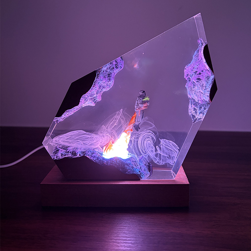 โคมไฟตั้งโต๊ะเรซิ่นรูปทรงอนิเม - Resin Art Light บทวิจารณ์และราคา