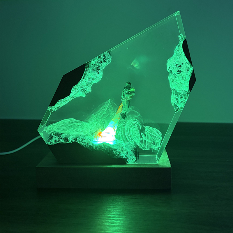 โคมไฟตั้งโต๊ะเรซิ่นรูปทรงอนิเม - Resin Art Light บทวิจารณ์และราคา