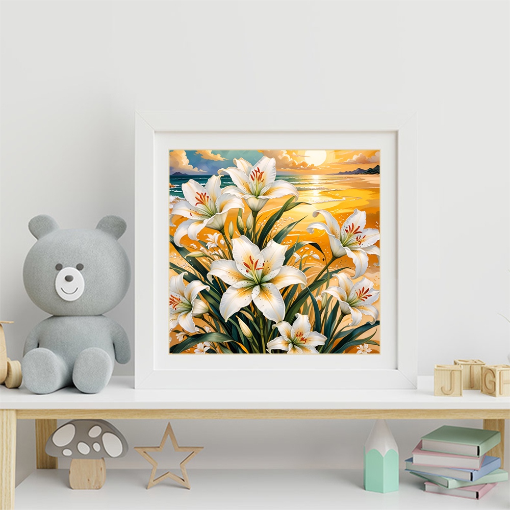 ภาพปักเพชรลายดอกลิลลี่ Evershi - Resin Art Wallpaper บทวิจารณ์และราคา